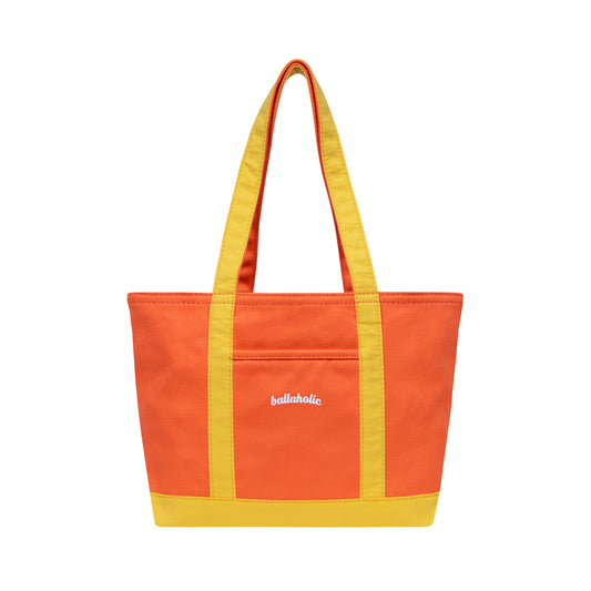 Playground Basketball Logo Canvas Tote Bag M (orange/yellow)