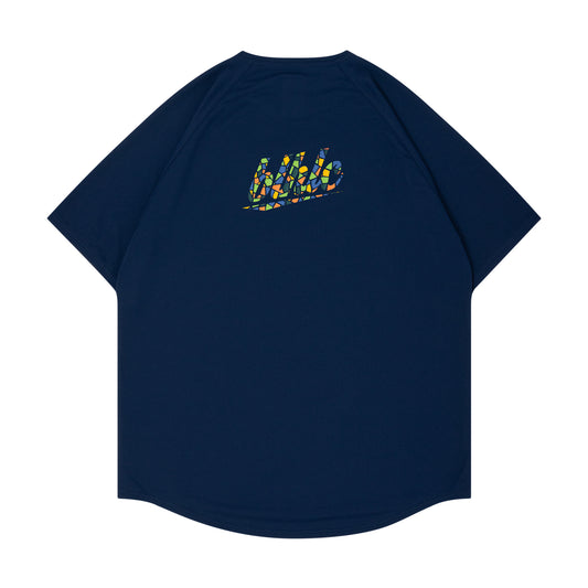 blhlc Back Print Cool Tee (navy/fresh green mosaic)