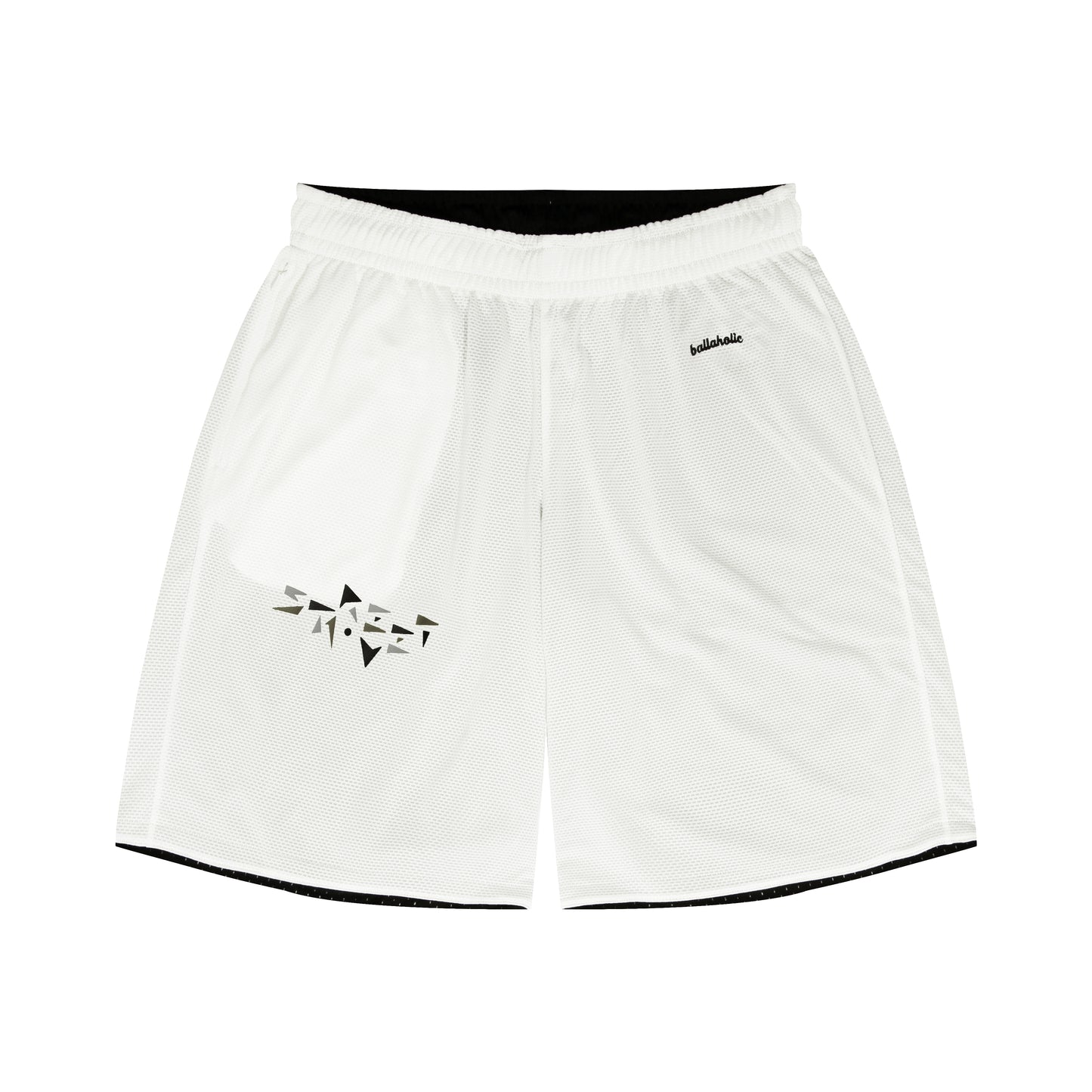 College Logo - STREETMOVE Mesh Zip Shorts (black/off white)