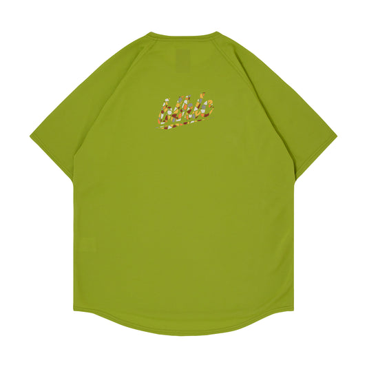 blhlc Back Print Cool Tee (lime/dry leaves mosaic)