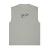 blhlc Back Print No Sleeve Tops (gray/flower pink mosaic)