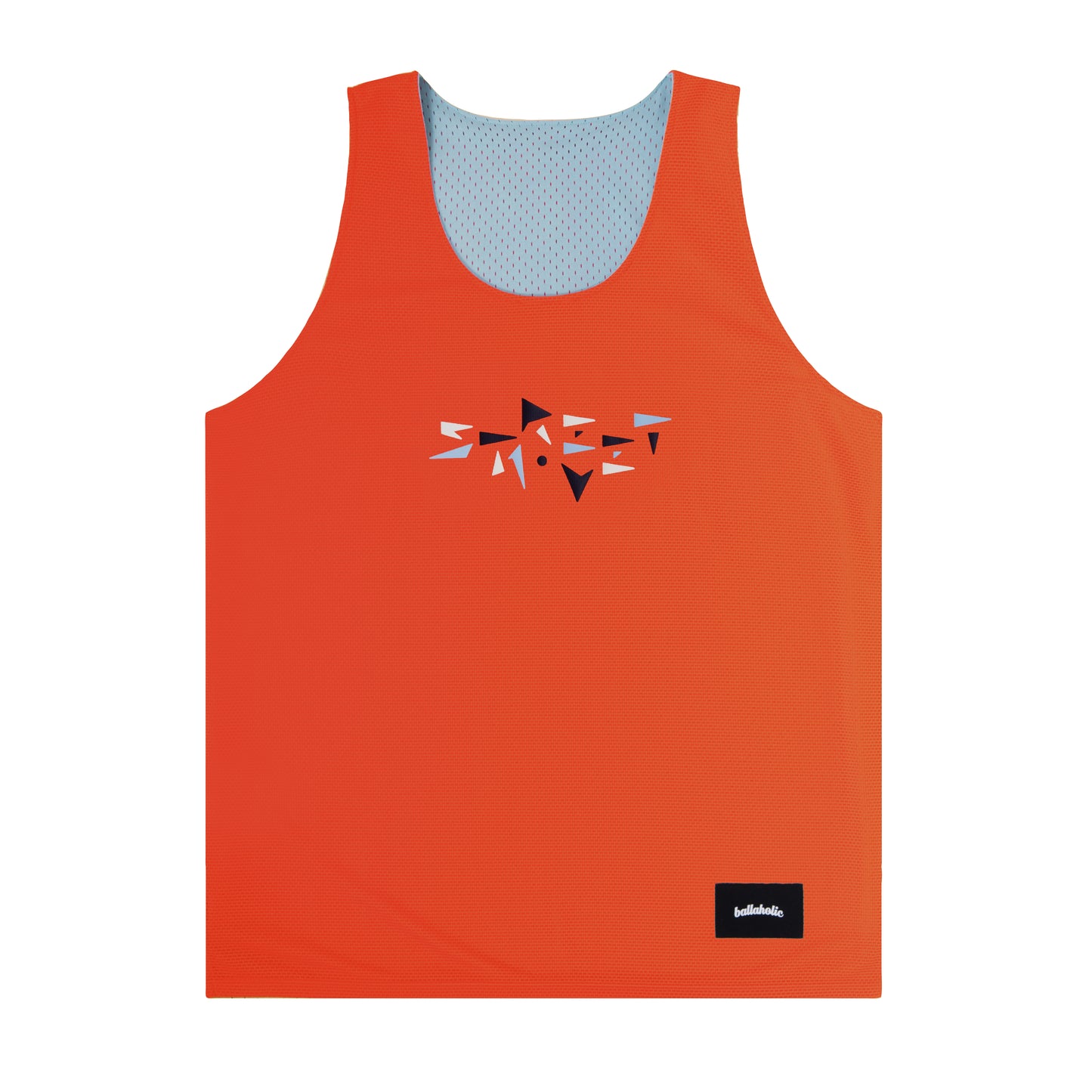 College Logo - STREETMOVE Mesh Reversible Tops (light blue/orange)