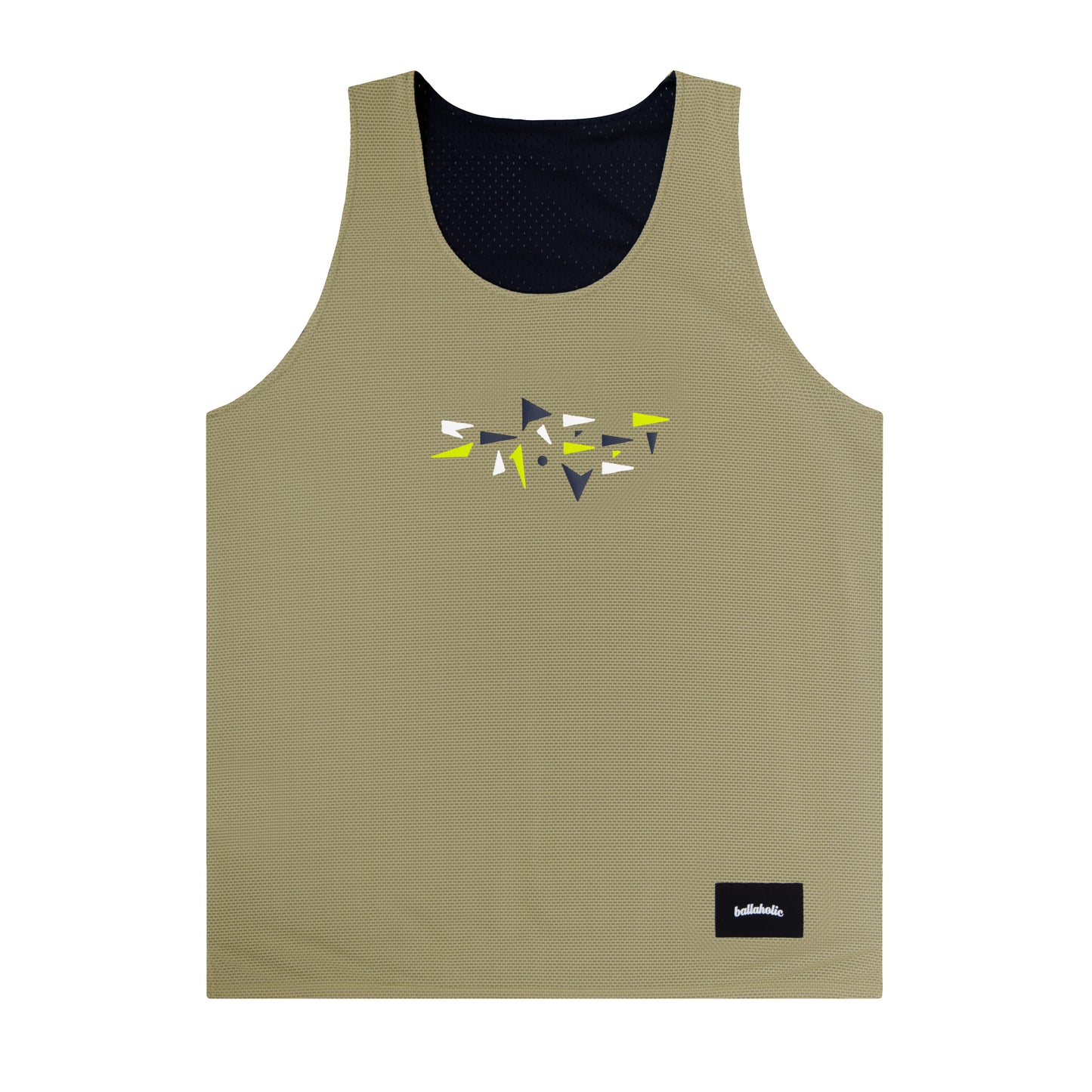 College Logo - STREETMOVE Mesh Reversible Tops (navy/taupe)