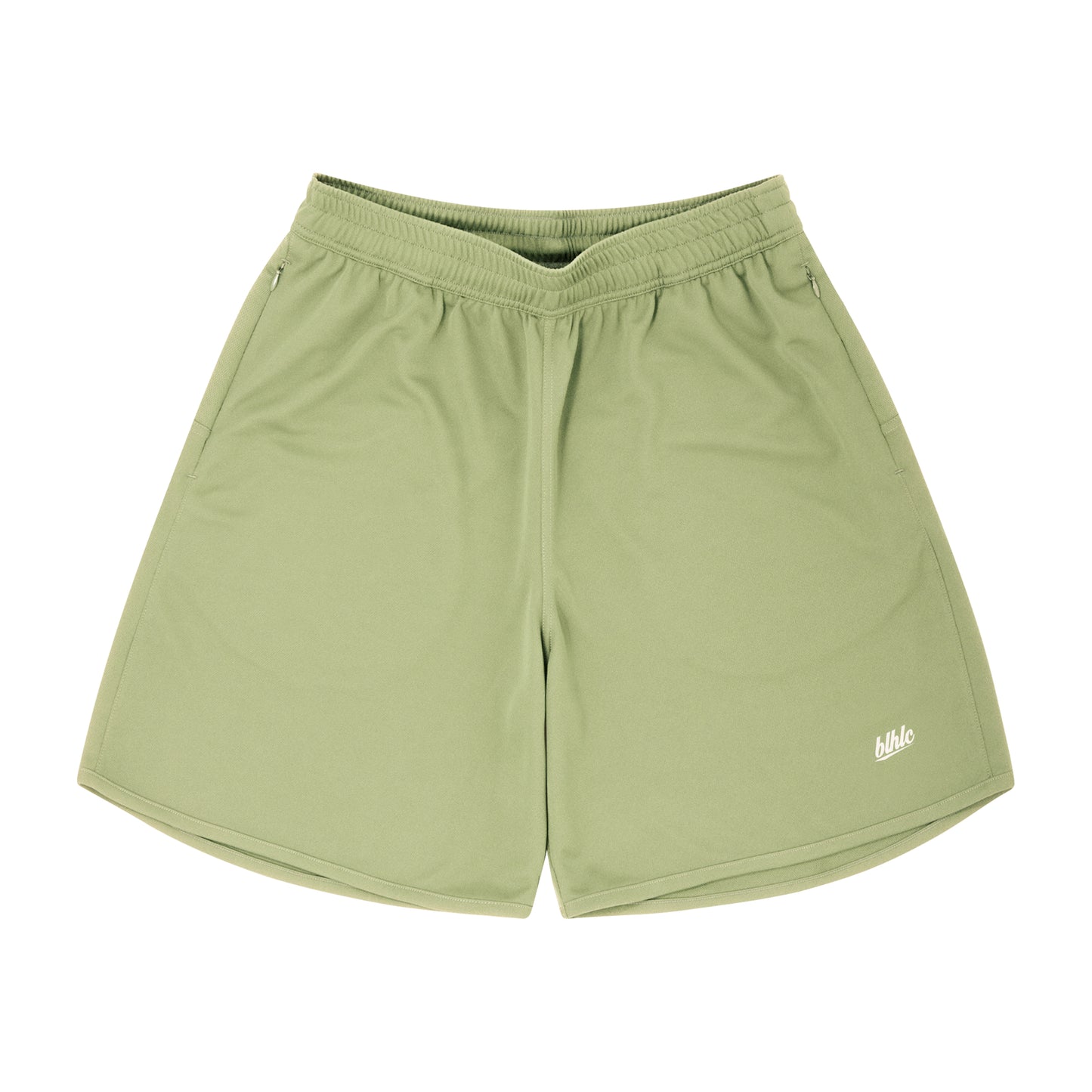 Basic Zip Shorts (sage green/off white)