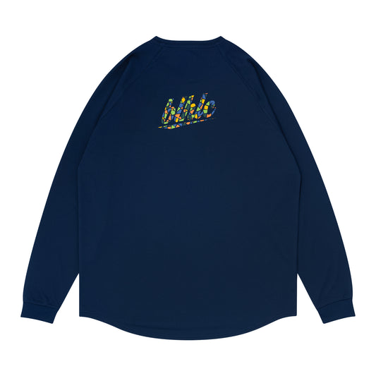 blhlc Back Print Cool Long Tee (navy/fresh green mosaic)