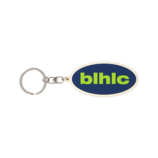 blhlc Oval Logo Keychain (navy/ivory/neon green)
