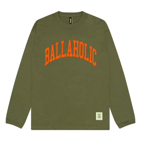 College Logo Long Tee (light olive/orange)