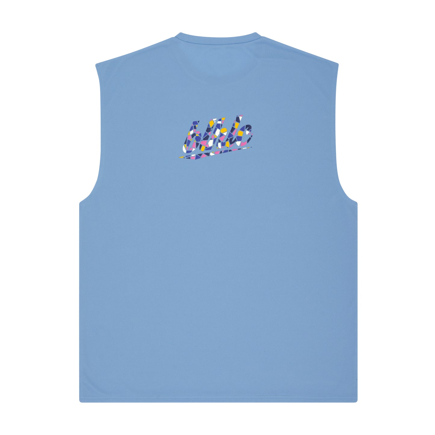 blhlc Back Print No Sleeve Tops (sax/flower pink mosaic)