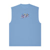 blhlc Back Print No Sleeve Tops (sax/flower pink mosaic)