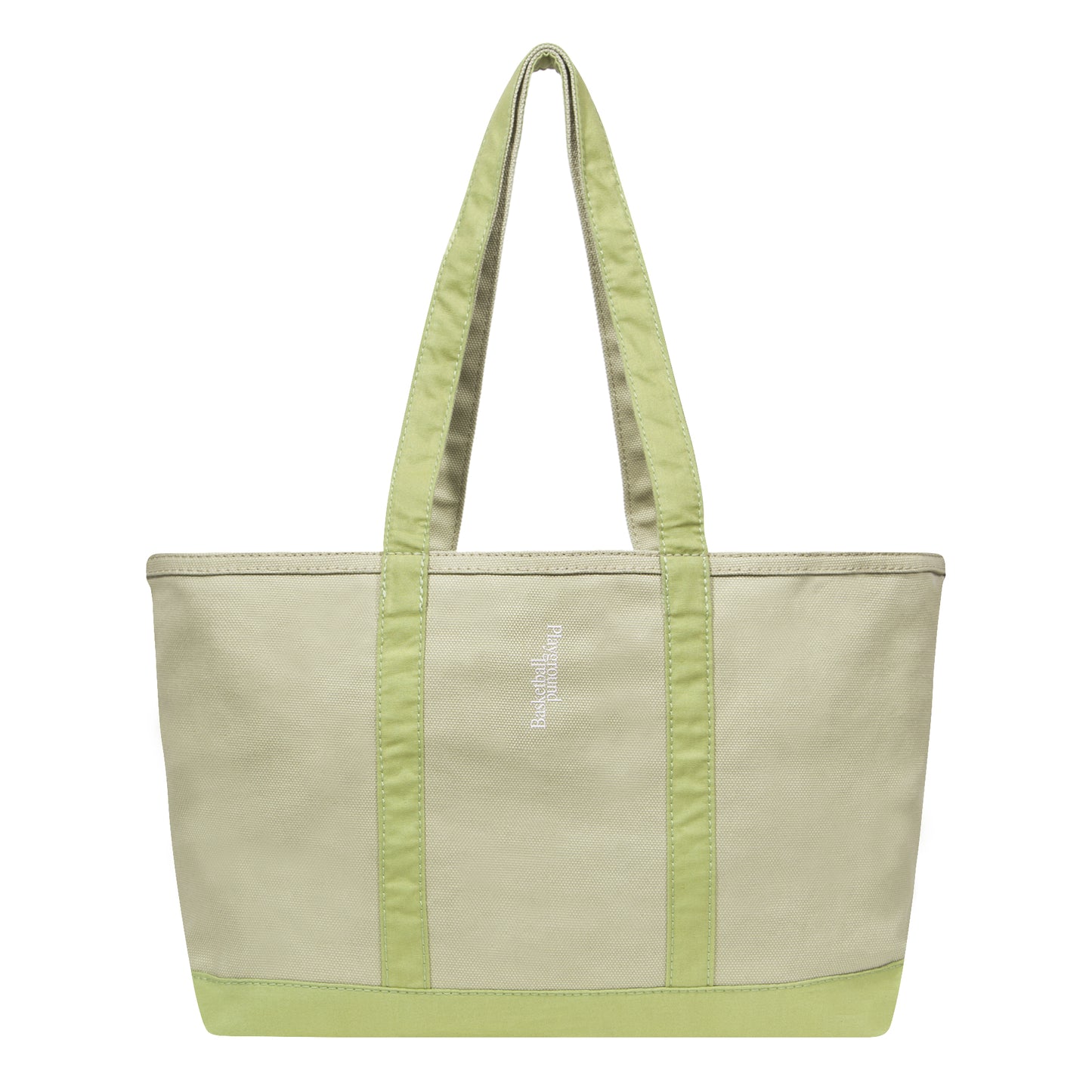 Playground Basketball Logo Canvas Tote Bag L (sage green)