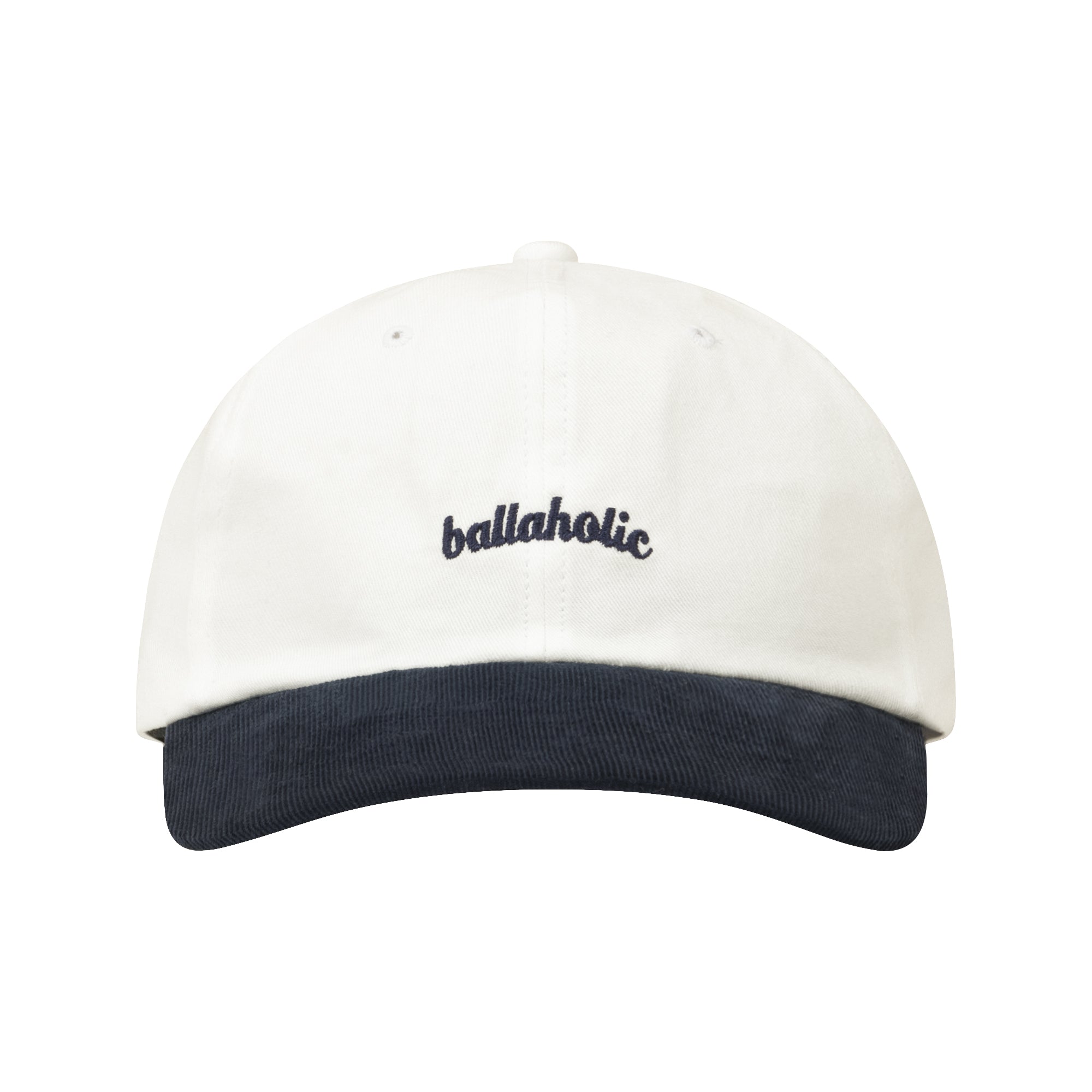 Corduroy Brim Logo 6P Cap (off white/navy)