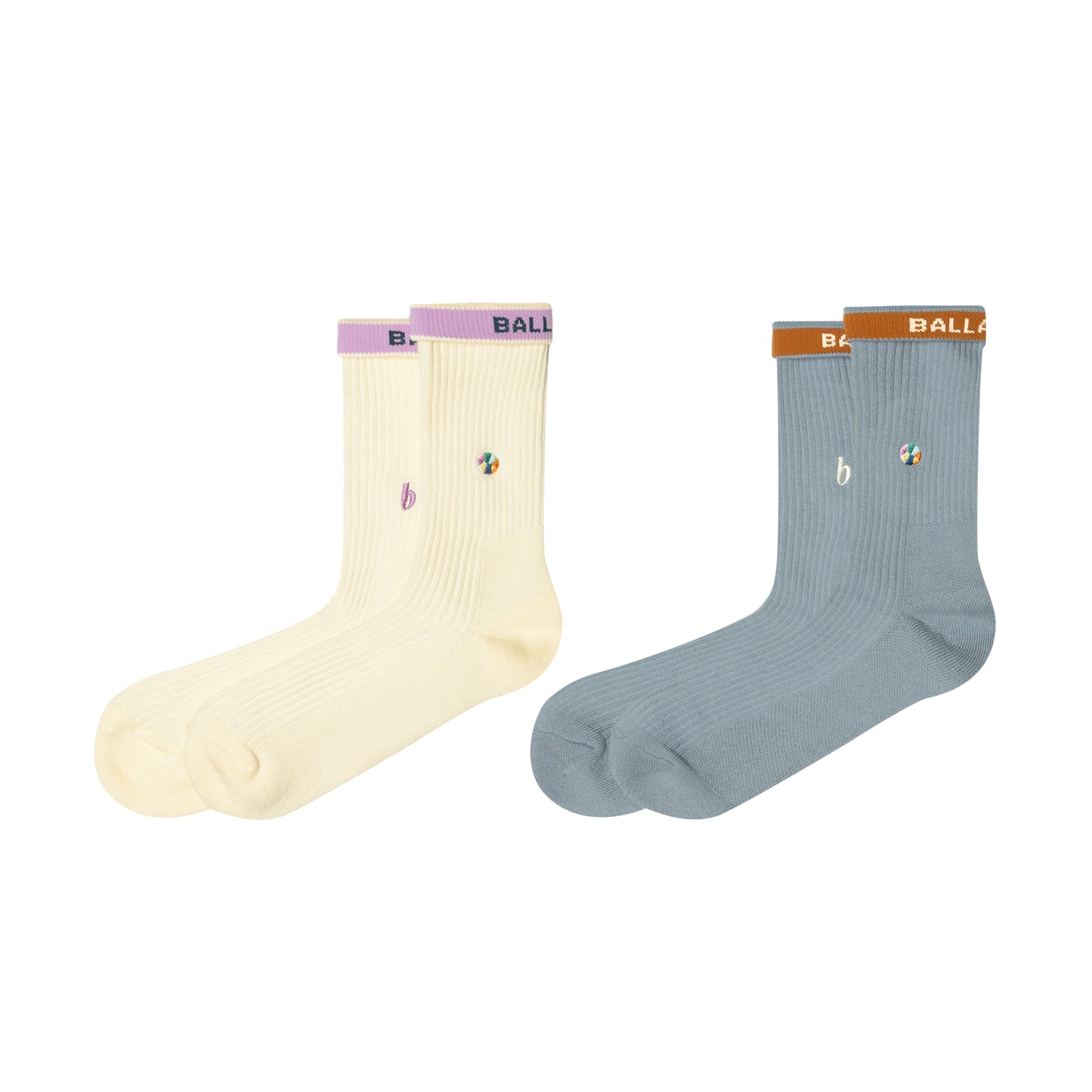b 2-Pack Socks (ivory , gris blue)