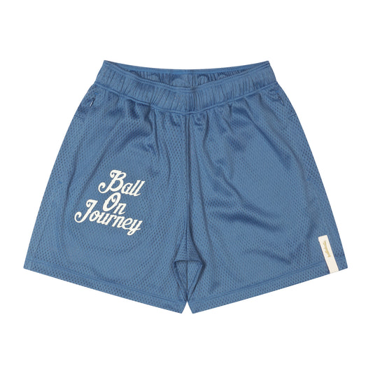 Ball On Journey Mesh Zip Shorts (blue)
