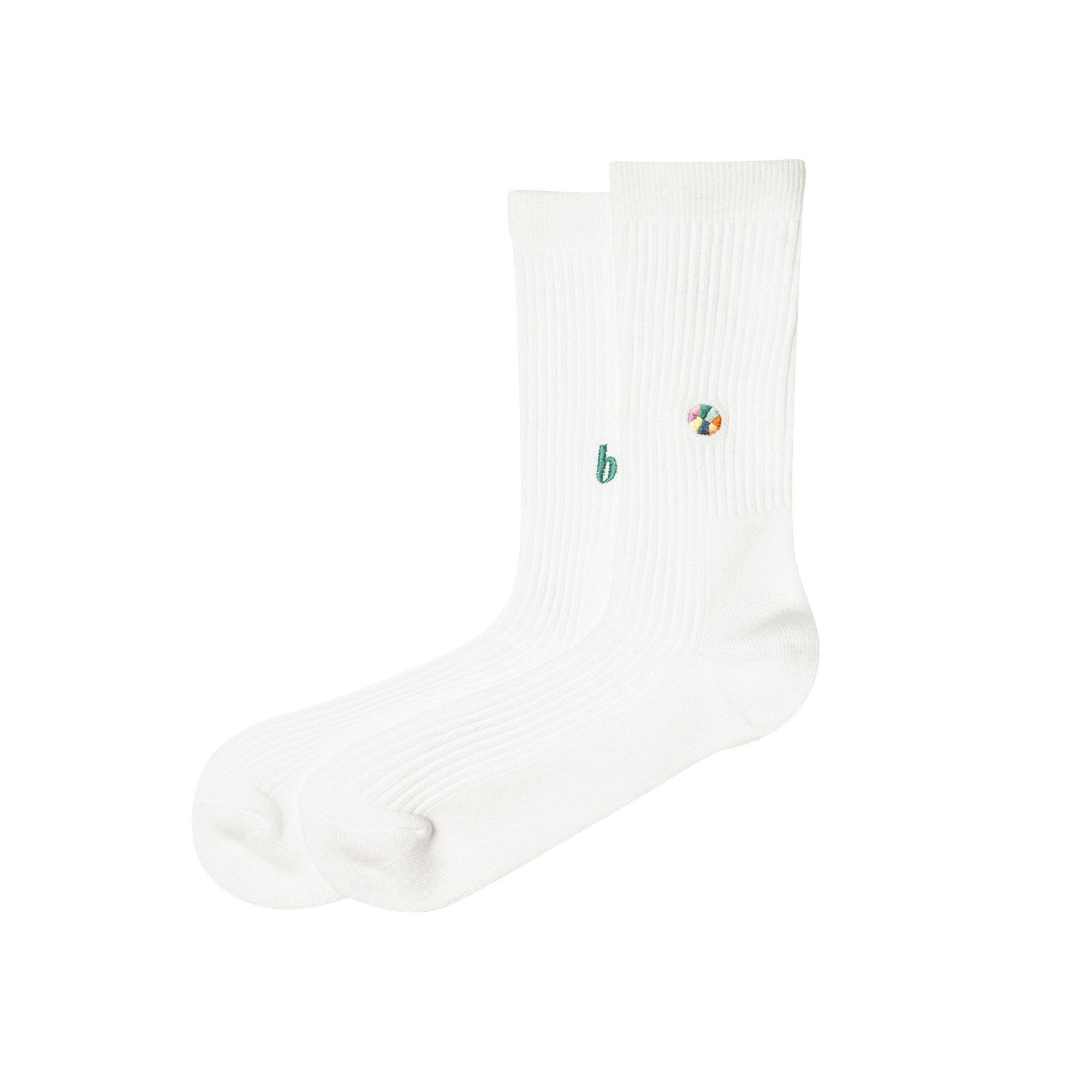 b 2-Pack Socks (white , green)