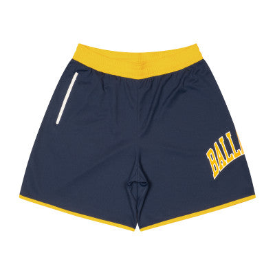 College Logo Single Pocket Shorts (navy/yellow)