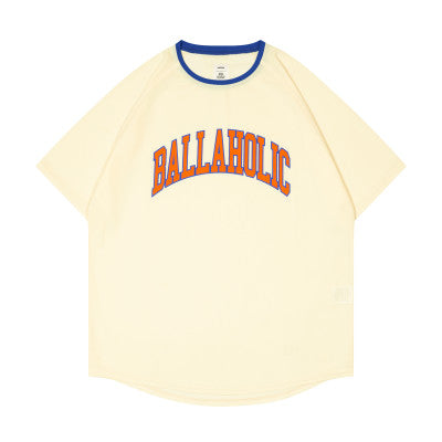 College Logo Cool Tee (ivory/blue)