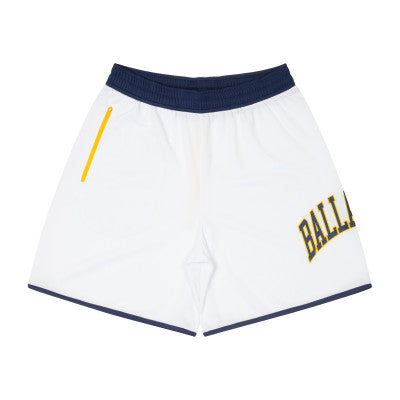 College Logo Single Pocket Shorts (white/navy)