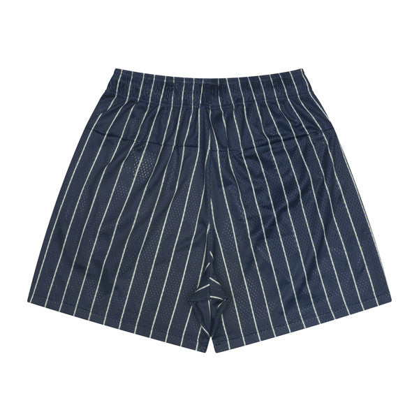 Stripe Mesh Zip Shorts (navy/ivory)