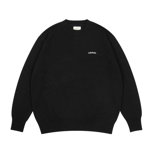 Logo Cotton Knit Sweater (black)