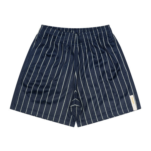 Stripe Mesh Zip Shorts (navy/ivory)