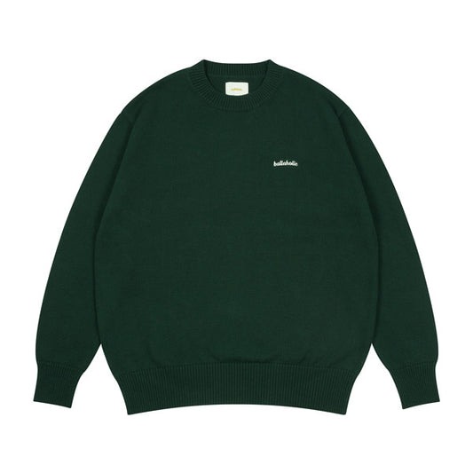 Logo Cotton Knit Sweater (dark green)